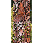 Lotus Wide Rectangular Decorative Panel Carved Wood- Easternada