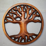 Tree of Life Carved Wooden Decorative Panel - Easternada