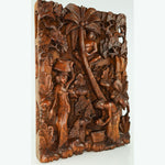 A stunning hand-carved room decorative wooden wall art Tribal Traditional Village scene Sculpture. This intricate artwork can add a touch of tradition and luxury to your walls and become an attractive focal point. This is a true timeless masterpiece that will be in your home for generations.