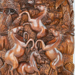 Wild Horses Carved Wooden Decorative Panel - Easternada