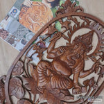 Ganesha  Carved Wooden Decorative Panel Sculpture Art